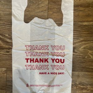 11.5x6.5x22 White Thank you bag