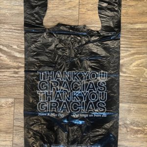 12x6x22 Black Thank you bag