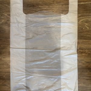 18x8x30 plastic white shopping bag .65 mil